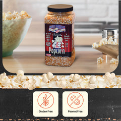 Great Northern close-up of yellow popcorn kernels texture, indicates premium popping quality