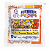 Great Northern front packaging showing 24 popcorn packets and convenience