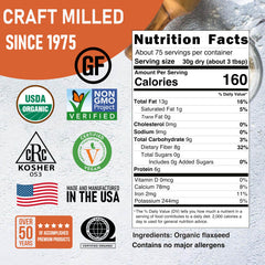 Great River Milling close-up of whole brown flaxseed showing fresh texture benefit
