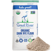 Great River Milling front packaging showing 25 lb bag and organic badge