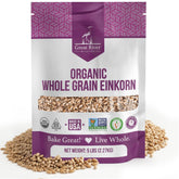 Great River Milling front packaging showing organic einkorn and family-size benefit