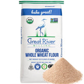 Great River Milling front of bag showing brand and 25 lb size, clear label benefit