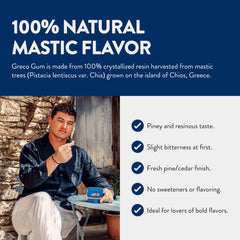 Detailed resin texture of Greco Gum highlighting natural purity and resilience