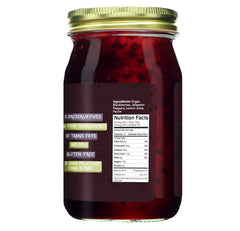 Green Jay Gourmet jam texture close-up with visible blackberry pieces and smooth spread