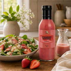 Green Jay Gourmet label close-up highlighting small-batch quality and ingredients
