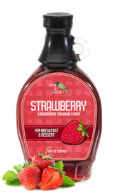 Green Jay Gourmet front jar view showing label and real strawberry flavor benefit