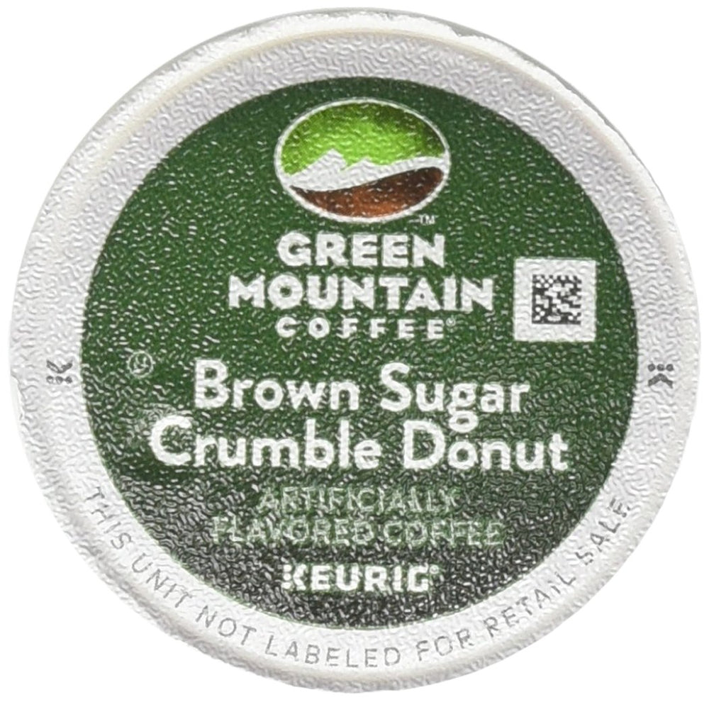 Green Mountain Coffee Brown Sugar Crumble Donut box front showing 18-count for quick breakfast enjoyment