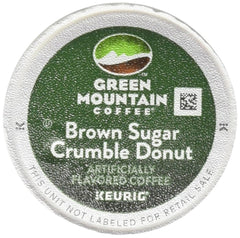 Green Mountain Coffee Brown Sugar Crumble Donut box front showing 18-count for quick breakfast enjoyment