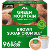 Green Mountain Coffee Roasters front package showing Brown Sugar Crumble pods and quantity benefit