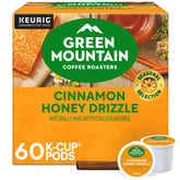 Green Mountain Coffee Roasters front packaging showing seasonal honey cinnamon flavor benefit