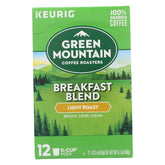 Green Mountain Coffee Roasters front packaging showing Breakfast Blend benefits