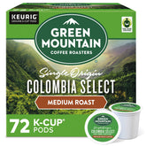 Green Mountain Coffee Roasters front box view showing pack and branding benefits