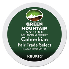 Green Mountain Coffee Roasters box front showing Colombia Select 24-count pods and benefits