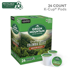 Green Mountain Coffee Roasters K-Cup top view revealing foil seal and single-serve convenience