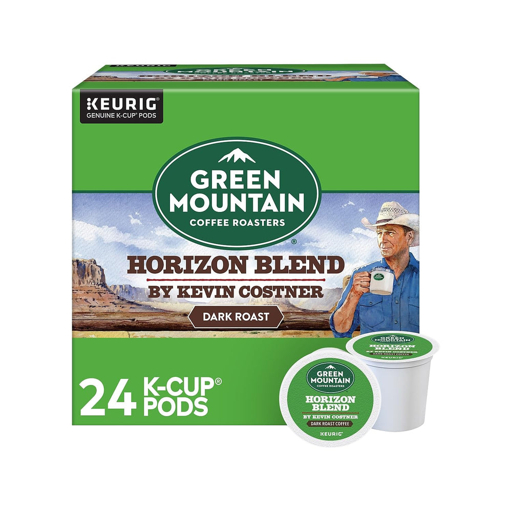 Green Mountain Coffee Roasters front box showing 24-count and benefit of ready supply