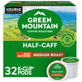 Green Mountain Coffee Roasters front packaging showing 32-count and medium roast benefits