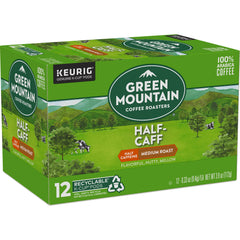 Green Mountain Coffee Roasters product label and certifications highlighting responsible sourcing