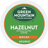 Green Mountain front packaging showing hazelnut decaf and benefit of clear product info