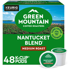 Green Mountain Coffee Roasters front packaging showing 48-count Nantucket Blend and convenience