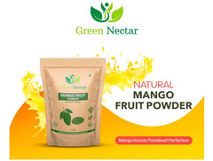 GREEN NECTAR spoon with mango powder highlighting concentrated flavor and portioning benefit