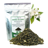 Greenhilltea front packaging displaying 8 oz bag and product name, clear benefit of freshness