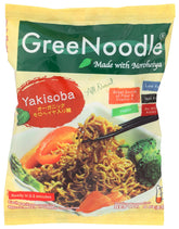 GreeNoodle front packaging showing 12-pack, highlights convenience