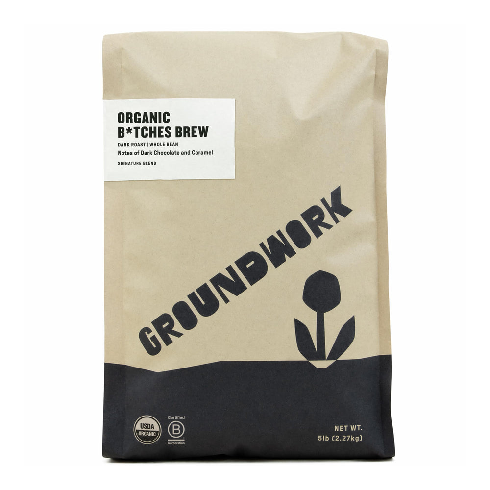 Groundwork B*tches Brew front packaging showing organic label and benefit of freshness