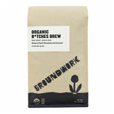 Groundwork whole bean bag front showing branding and organic label, highlights quality