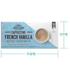 Grove Square brewed cappuccino with steam highlighting creamy foam