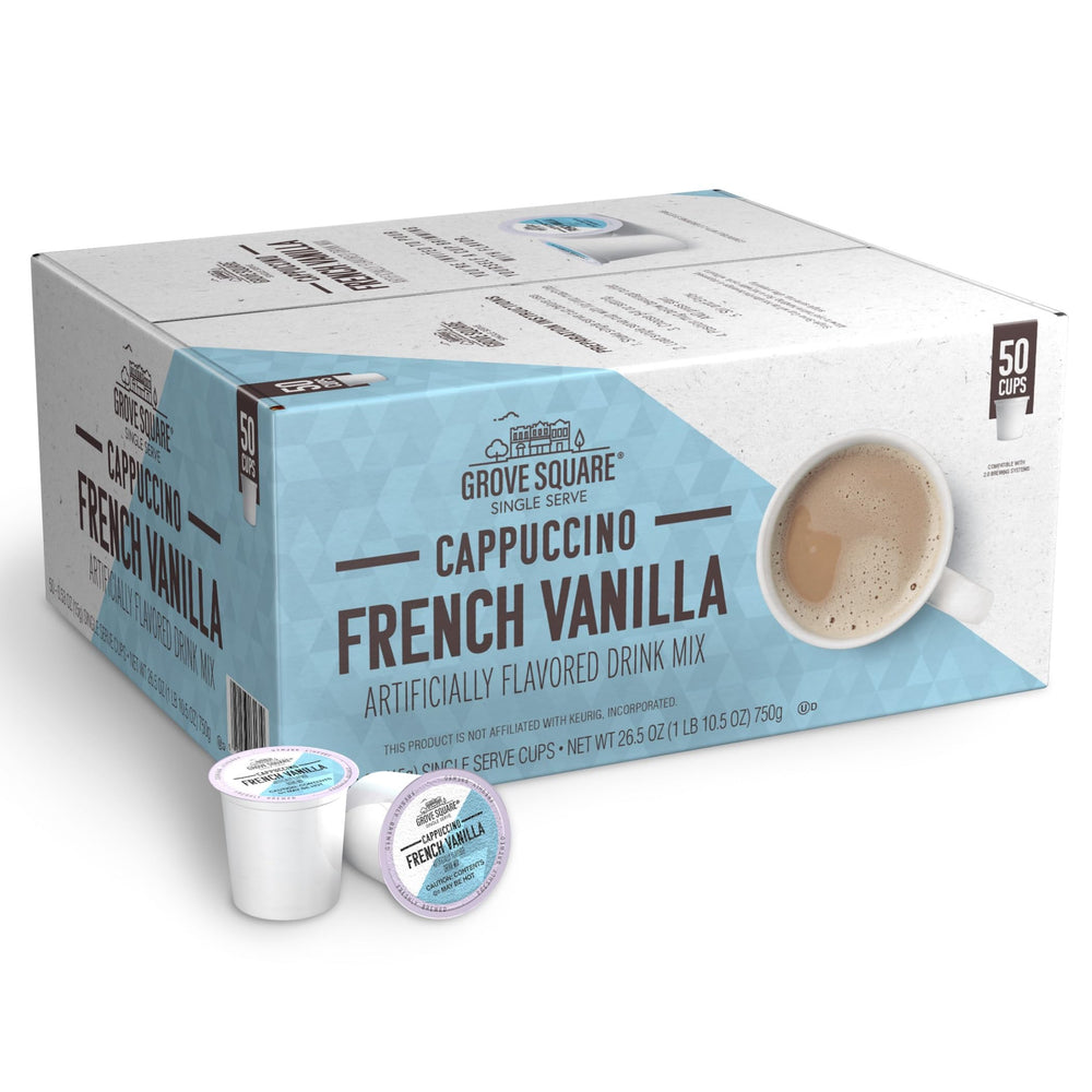 Grove Square front packaging showing 50-count and flavor benefits