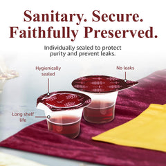 GSM Brands single cup placed on standard communion tray for smooth serving