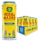 Guayaki front can showing Bluephoria label and organic certifications for trust