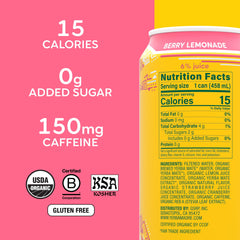 Guayaki pouring Berry Lemonade into a glass for vibrant refreshment