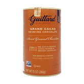 Guittard Grand Cacao canister front view showing label and size, highlighting premium quality