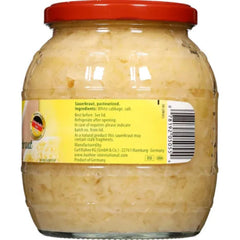 Gundelsheim sauerkraut plated with pork knuckle adding bright contrast