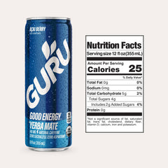 GURU acai berry close-up of carbonation delivering crisp mouthfeel benefit