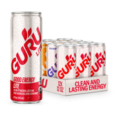 GURU front packaging 12-pack showing organic branding and variety convenience