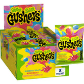 Gushers front packaging showing Super Sour Berry variety and convenience