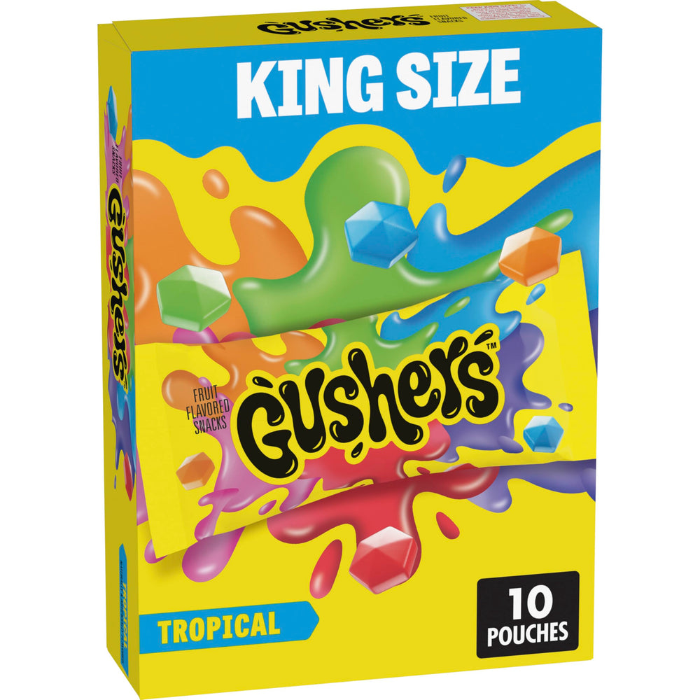 Gushers front packaging showing tropical pouches and brand appeal