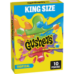 Gushers front packaging showing tropical pouches and brand appeal