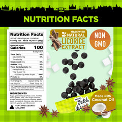Gustaf's licorice beside a ruler for scale showing size per piece benefit: portion clarity