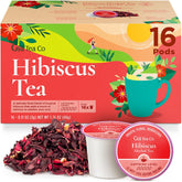 Gya Tea Co front packaging showing 16-count hibiscus pods and convenience