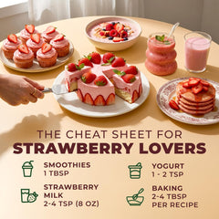 Gya Tea Co strawberry smoothie made with powder showing vibrant color and natural taste benefit