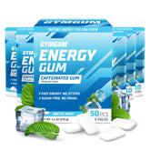 GYMGUM front packaging showing Arctic Mint tin and easy portability benefit