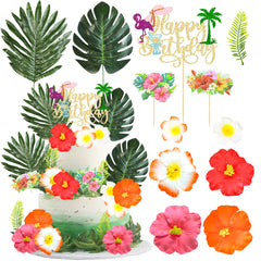 Gyufise front packaging showing 33-piece Hawaiian cake toppers for instant tropical decorating