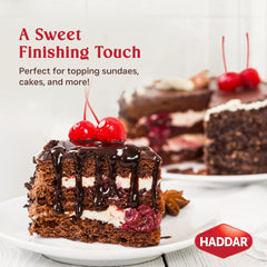 Haddar jar top view with visible cherries and syrup for quick use