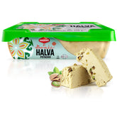 Haddar pistachio halva front packaging showing label and size, highlights premium quality