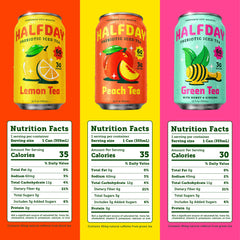 Halfday can top open displaying natural caffeine and easy-drink access