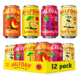 HALFDAY 12-pack front packaging showing variety and convenience for quick choice