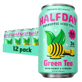 HALFDAY front packaging showing 12-pack and product name for easy pantry identification